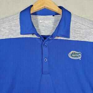 Columbia Golf Polo Mens XL Florida Gators Blue Football Outdoor Lightweight
